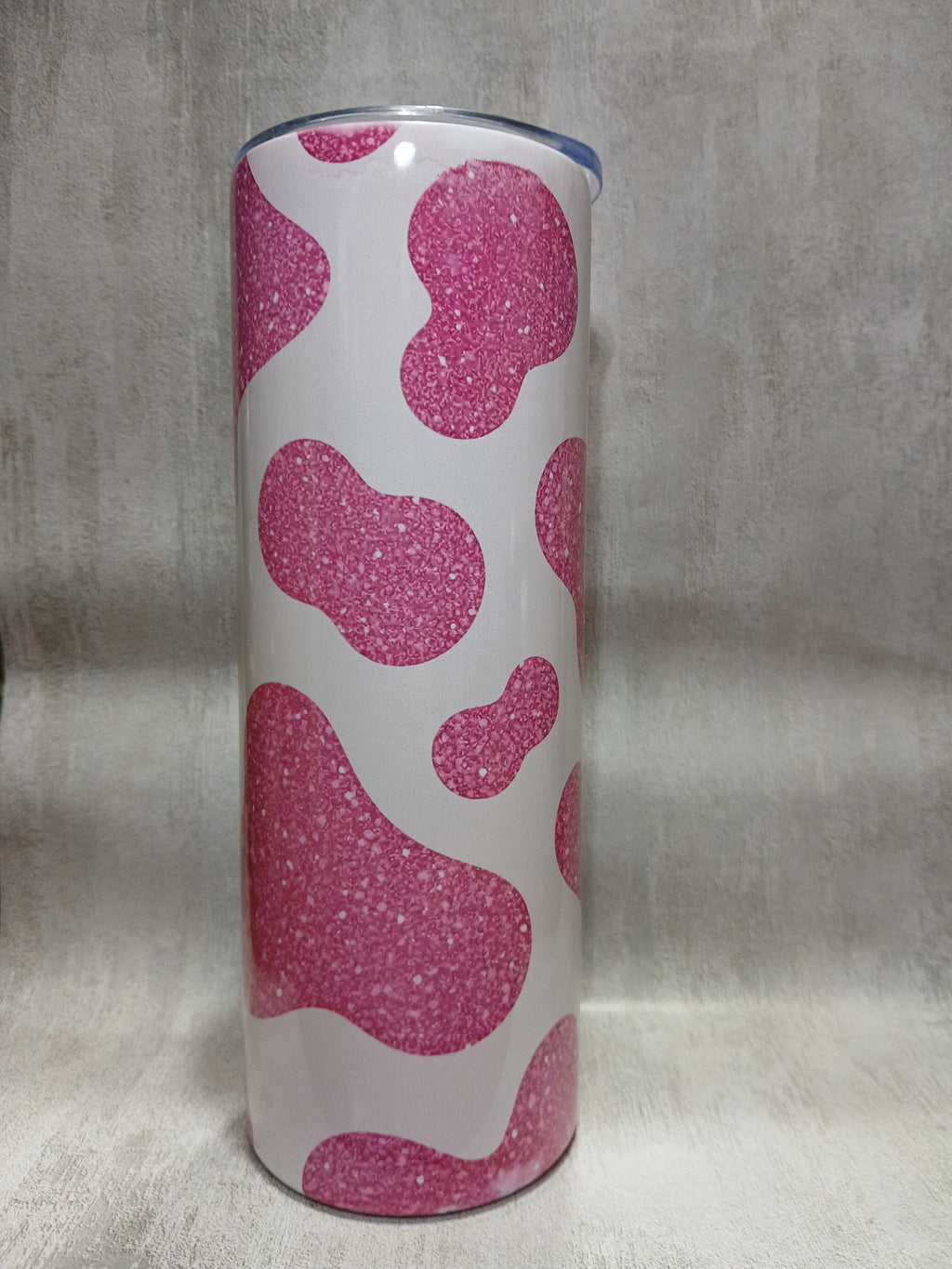 Pink Cow print Stainless steel tumbler, 20 oz.