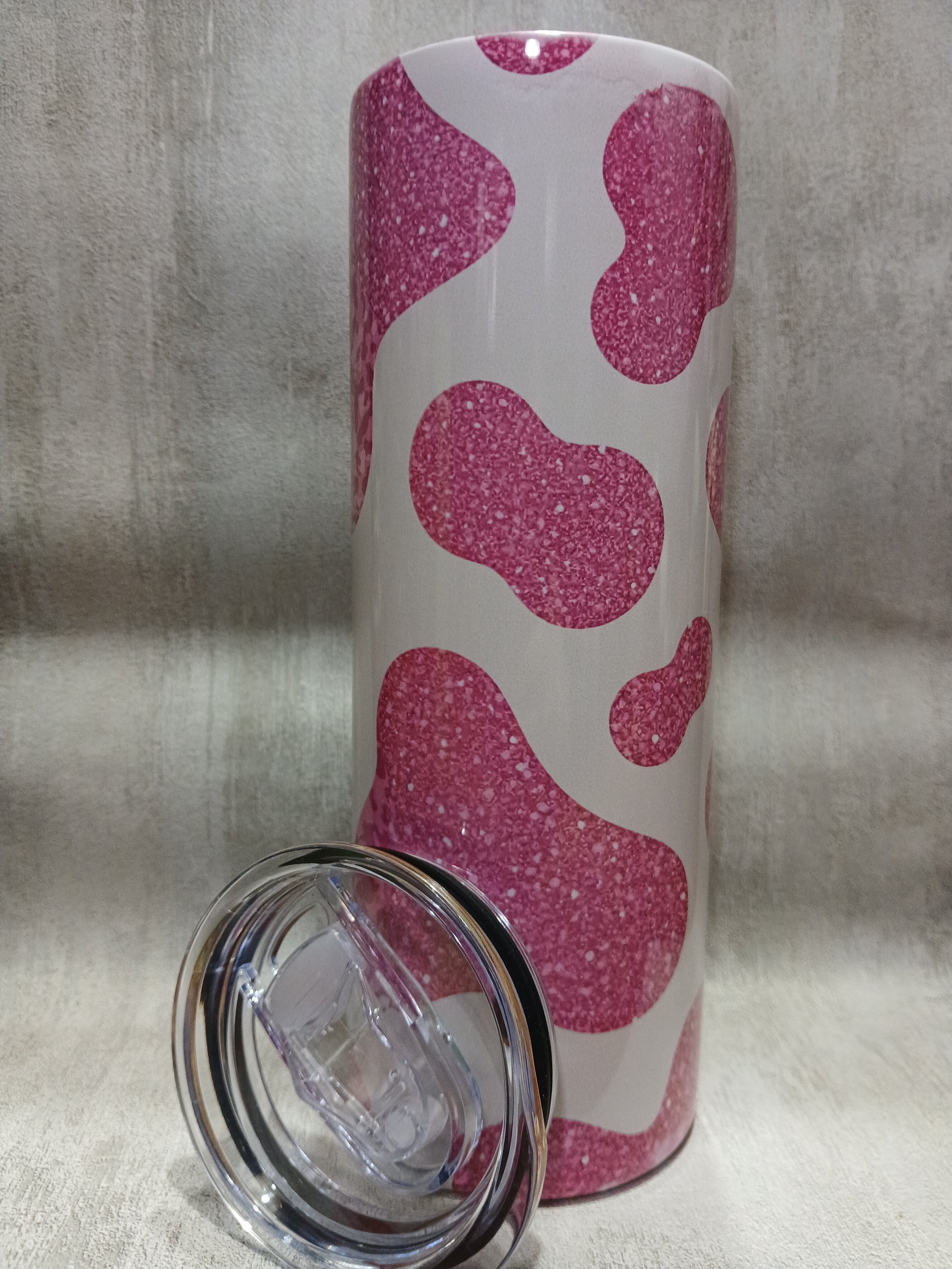 Pink Cow print Stainless steel tumbler, 20 oz.