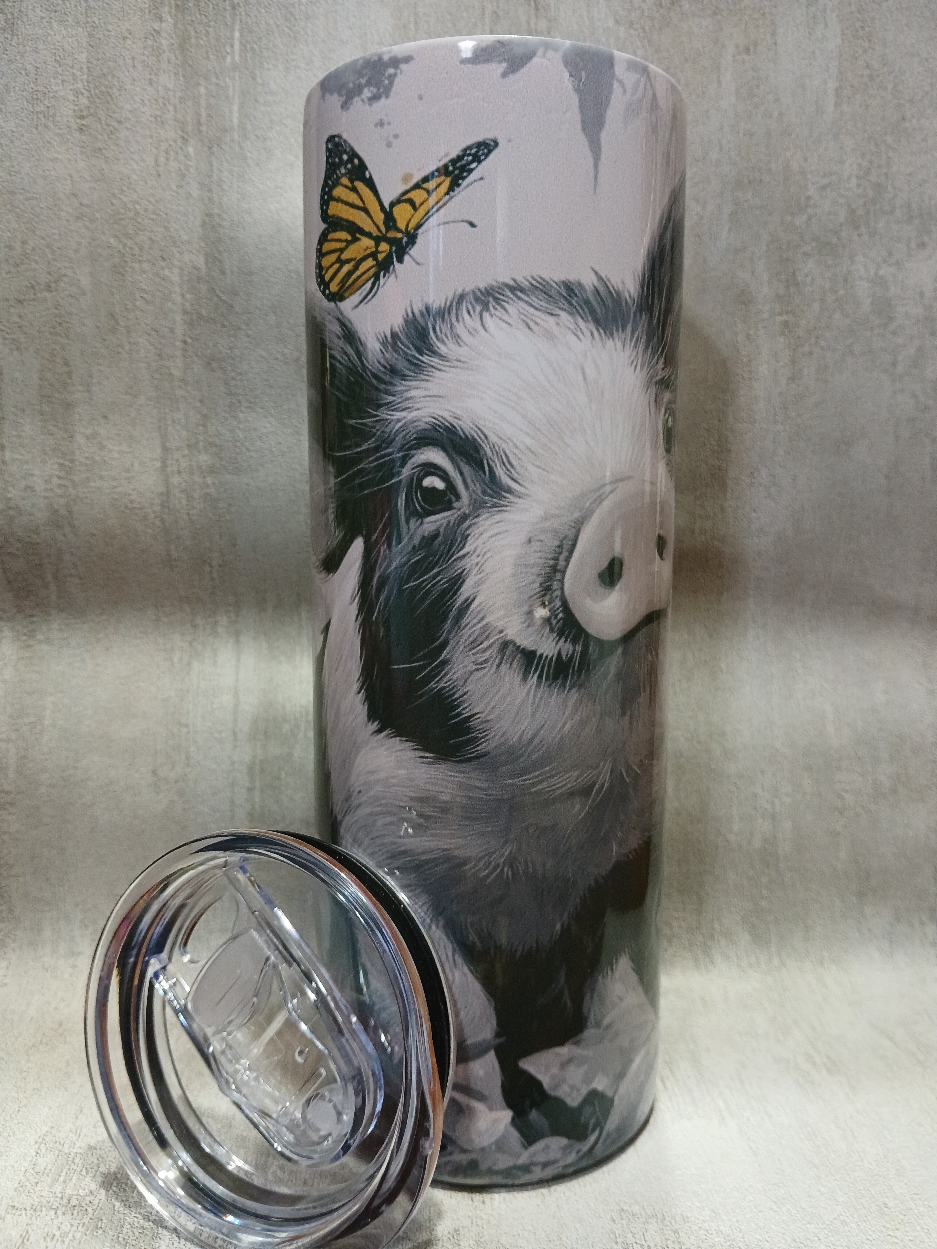 Pig/sunflower tumbler, 20 oz.