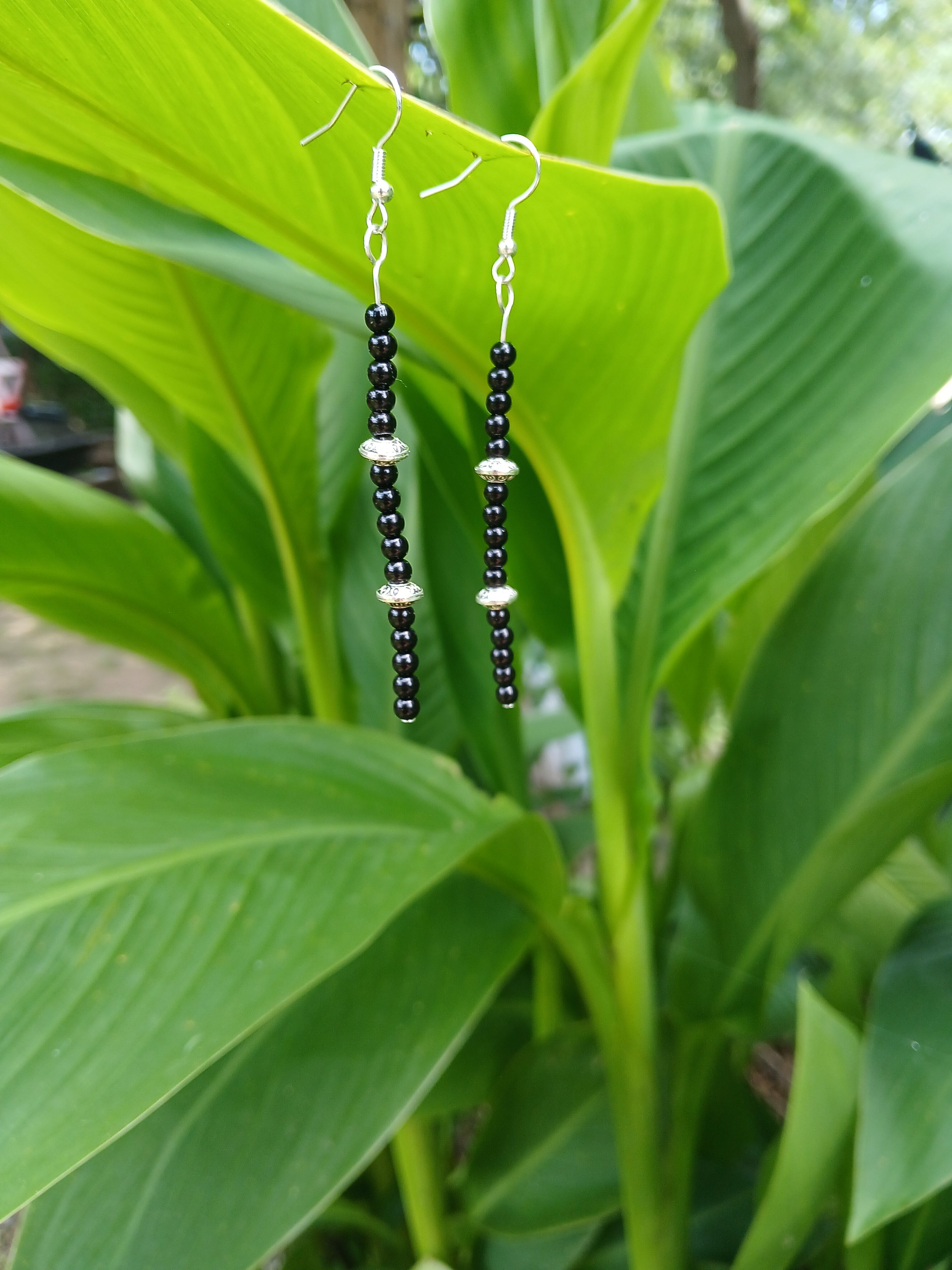 Black onyx gemstone earrings