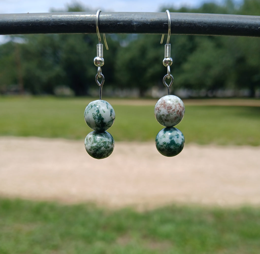 Tree Agate dangle earrings