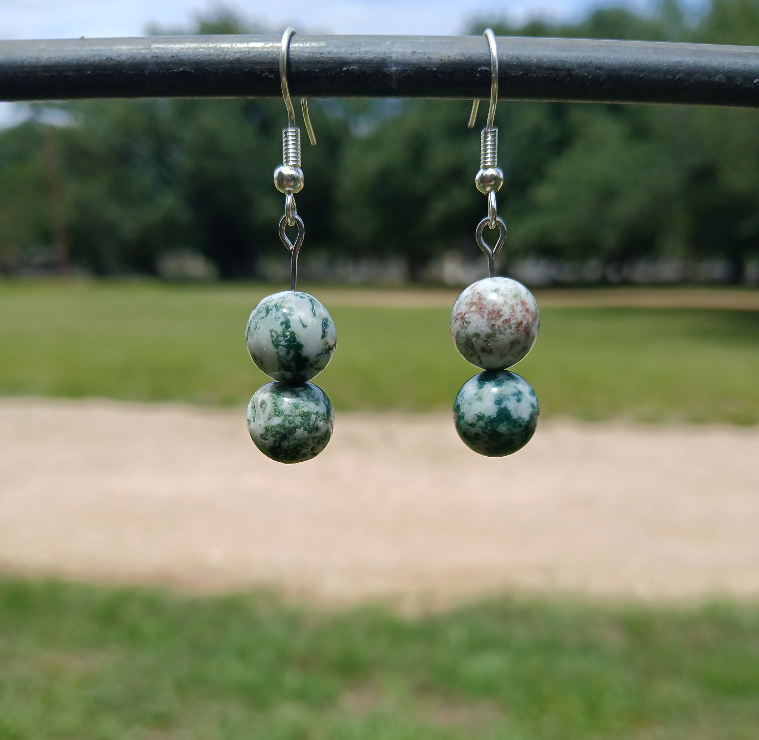 Tree Agate dangle earrings