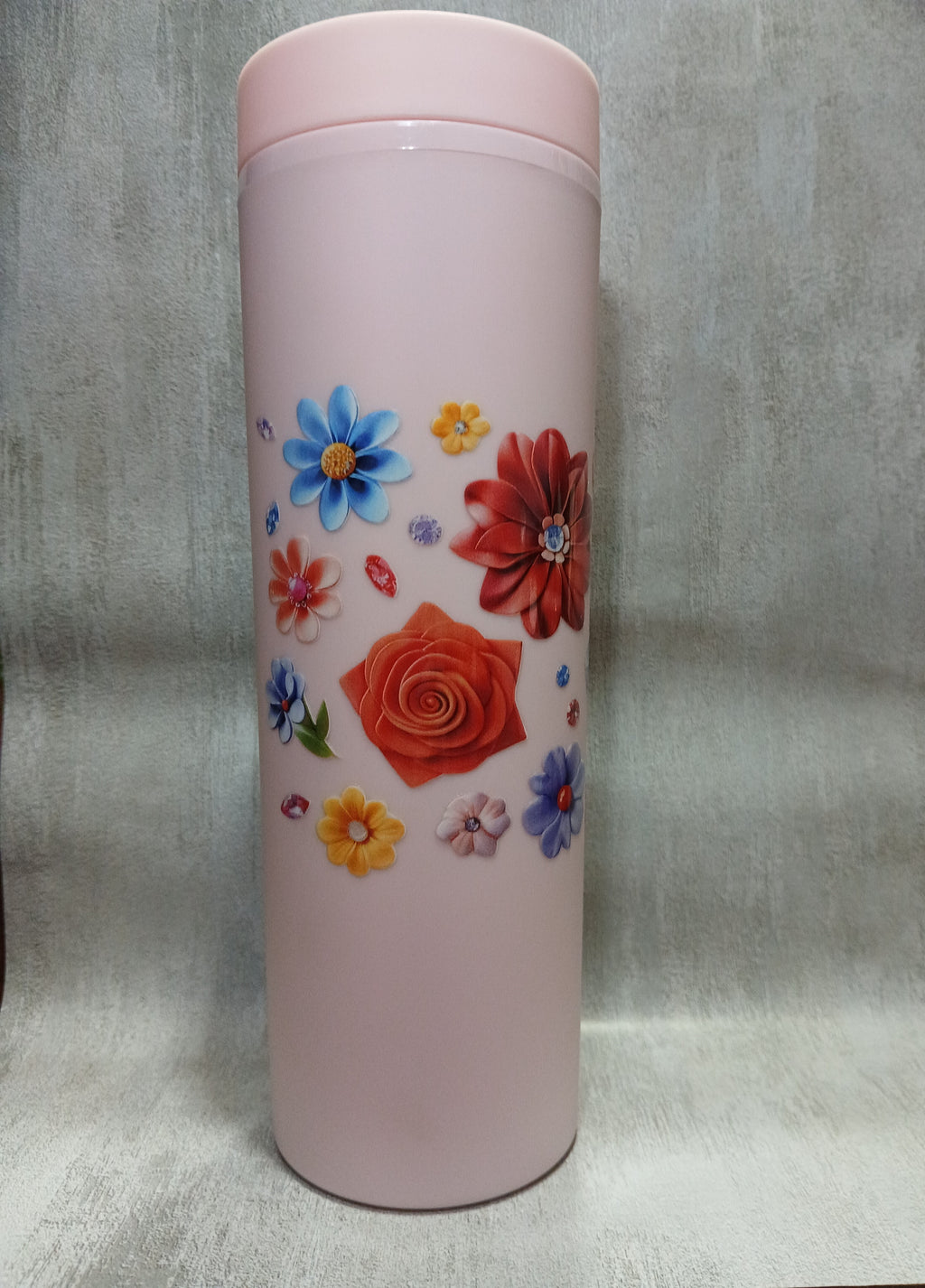 Pink Floral tumbler