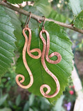 Copper dangle earrings